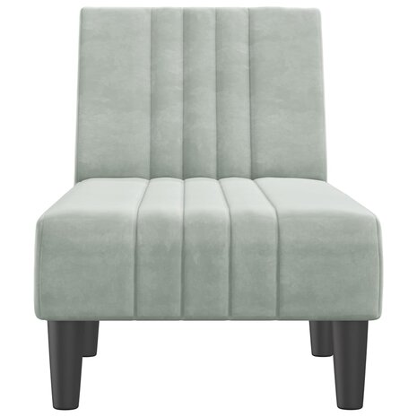 Chaise longue fluweel lichtgrijs 4