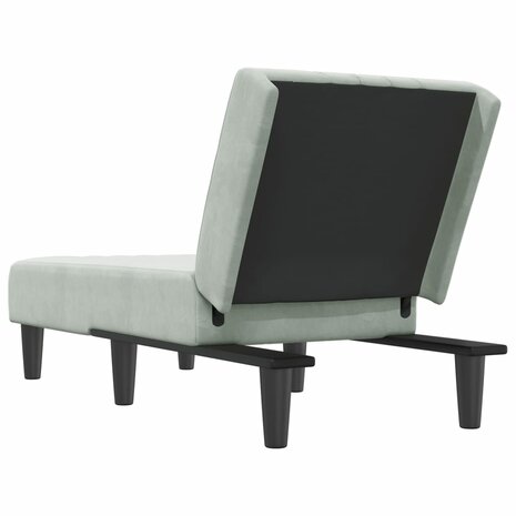 Chaise longue fluweel lichtgrijs 5