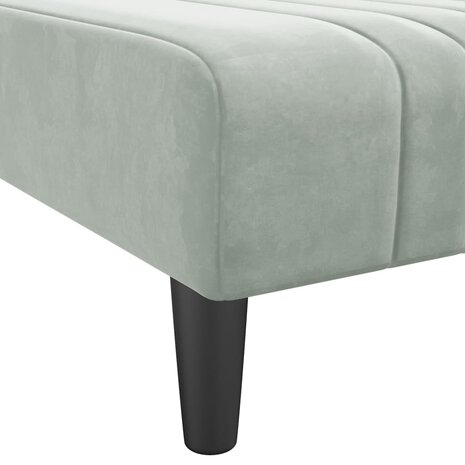 Chaise longue fluweel lichtgrijs 7