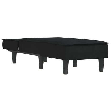 Chaise longue fluweel zwart 3