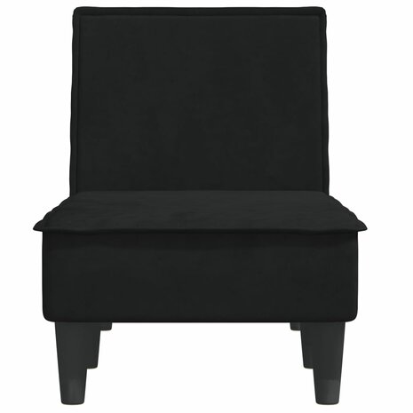 Chaise longue fluweel zwart 4