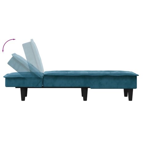 Chaise longue fluweel blauw 6