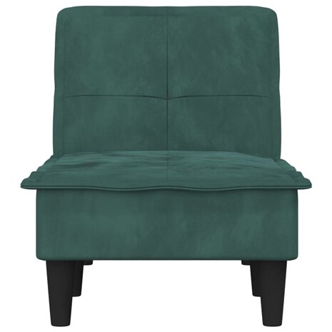 Chaise longue fluweel donkergroen 4