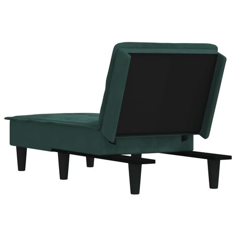 Chaise longue fluweel donkergroen 5