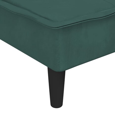 Chaise longue fluweel donkergroen 7