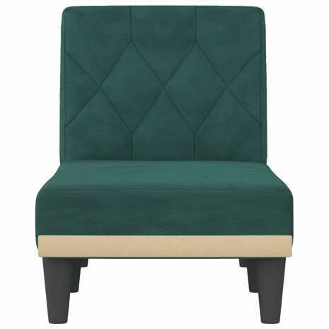 Chaise longue fluweel donkergroen 4