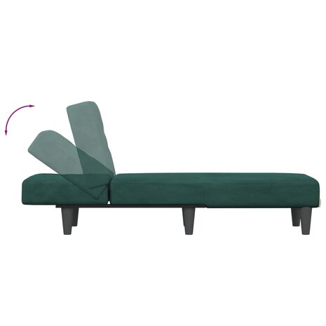 Chaise longue fluweel donkergroen 6