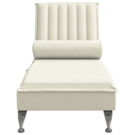 Massage chaise longue met bolster fluweel roze 4