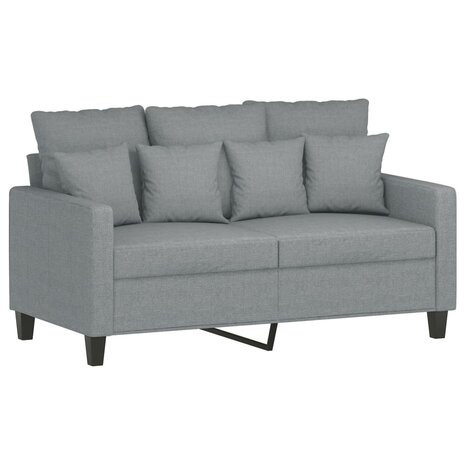 2-delige Loungeset met kussens stof lichtgrijs 3