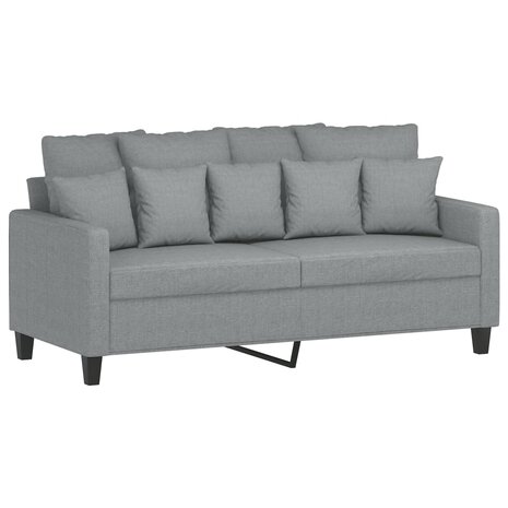 2-delige Loungeset met kussens stof lichtgrijs 4