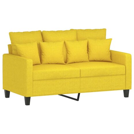 2-delige Loungeset met kussens stof lichtgeel 3