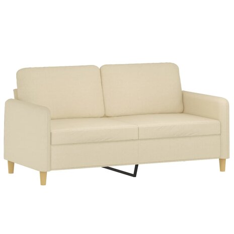 2-delige Loungeset met kussens stof crèmekleurig 4