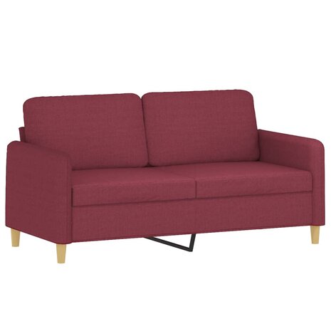 2-delige Loungeset met kussens stof wijnrood 4