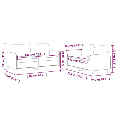 2-delige Loungeset met kussens stof wijnrood 7