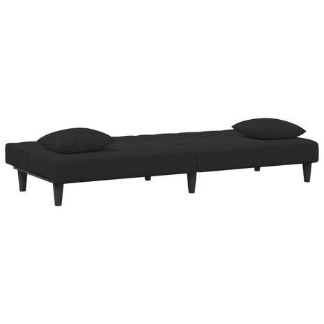 2-delige Loungeset met kussens fluweel zwart 5