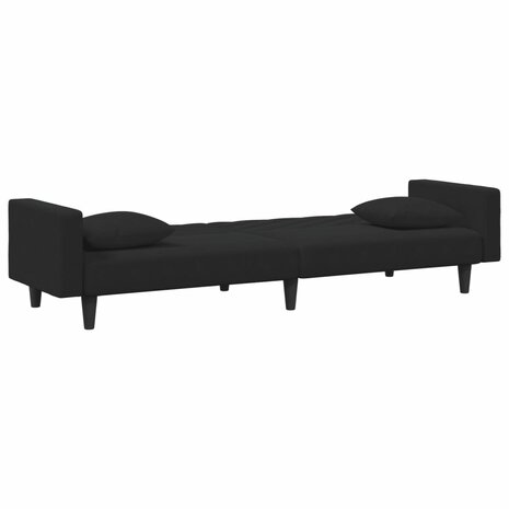 2-delige Loungeset met kussens fluweel zwart 5