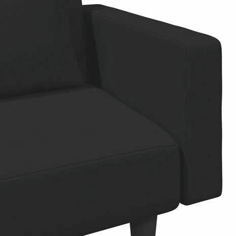 2-delige Loungeset met kussens fluweel zwart 9