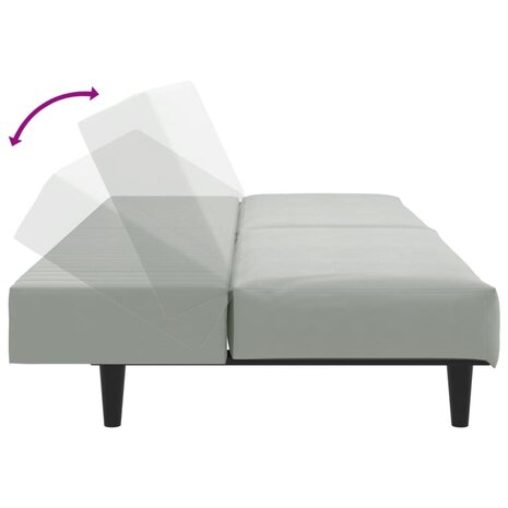 2-delige Loungeset fluweel lichtgrijs 6