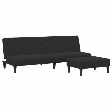 2-delige Loungeset fluweel zwart 2