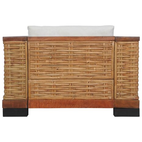 2-delig Bankstel met kussens natuurlijk rattan bruin 6