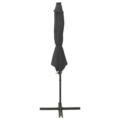 Zweefparasol met paal en LED-verlichting 300 cm antracietkleur 2