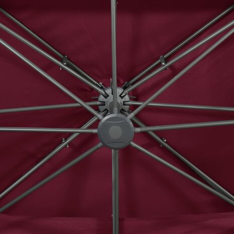 Zweefparasol met dubbel dak 400x300 cm bordeauxrood 7
