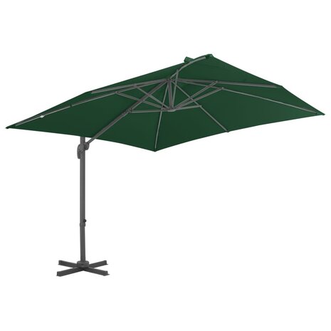 Zweefparasol met aluminium paal 400x300 cm groen 2