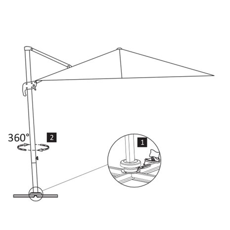 Zweefparasol met aluminium paal 400x300 cm groen 8