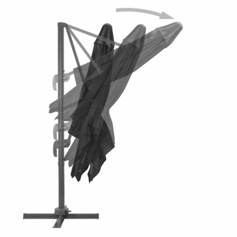 Zweefparasol met aluminium paal 300x300 cm antracietkleurig 4