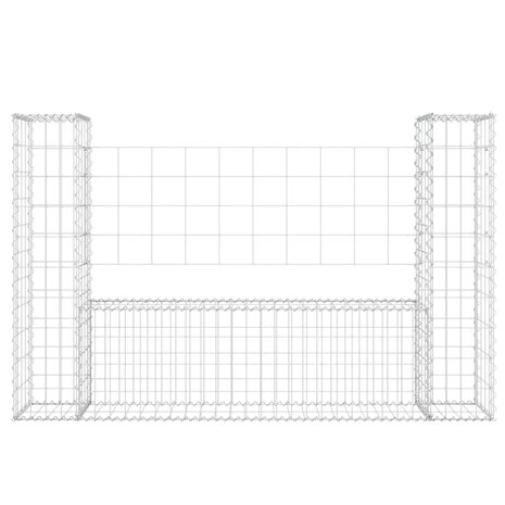 Schanskorf U-vormig met 2 palen 140x20x100 cm ijzer 3