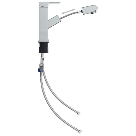 Wastafelkraan met uittrekfunctie 157x172 mm verchroomd  2