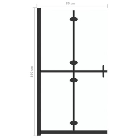 Inloopdouchewand inklapbaar 80x190 cm ESG-glas transparant 7