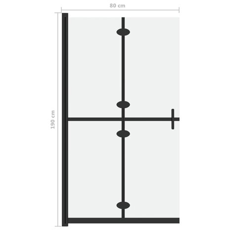 Inloopdouchewand inklapbaar 80x190 cm ESG-glas mat 7
