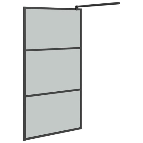 Inloopdouchewand 100x195 cm donker ESG-glas zwart 4