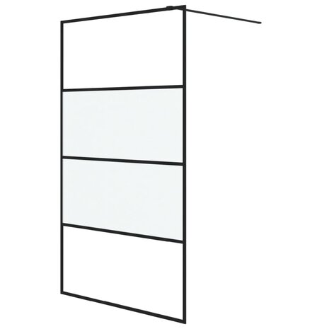 Inloopdouchewand 115x195 cm halfmat ESG-glas zwart 2