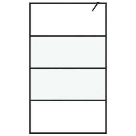 Inloopdouchewand 115x195 cm halfmat ESG-glas zwart 3