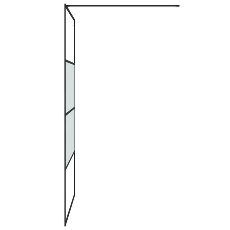 Inloopdouchewand 115x195 cm halfmat ESG-glas zwart 4