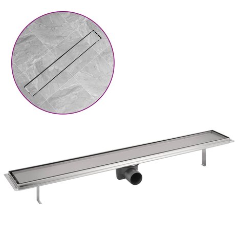 Doucheputje rechthoekig roestvrij staal 830x140 mm 2