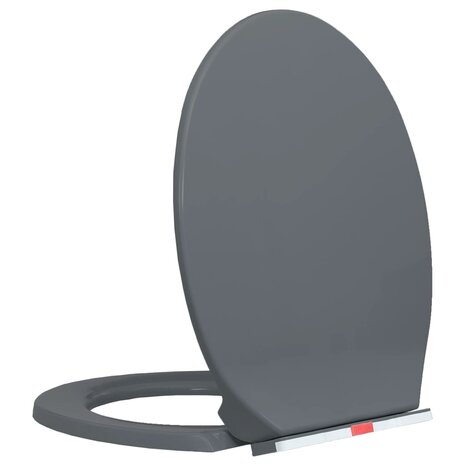 Toiletbril soft-close en quick-release ovaal grijs 3