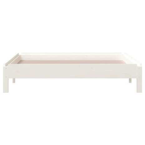 Bed stapelbaar 80x200 cm massief grenenhout wit 8