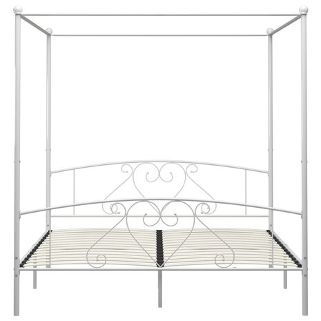 Hemelbedframe metaal wit 180x200 cm  3
