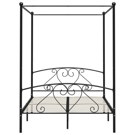 Hemelbedframe metaal zwart 160x200 cm  4