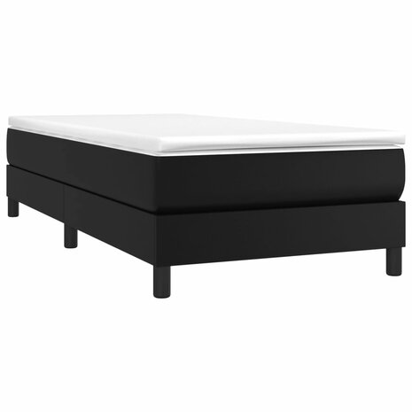 Boxspring met matras kunstleer zwart 80x200 cm 3