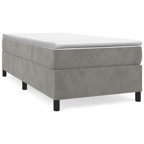 Boxspring met matras fluweel lichtgrijs 80x200 cm 2