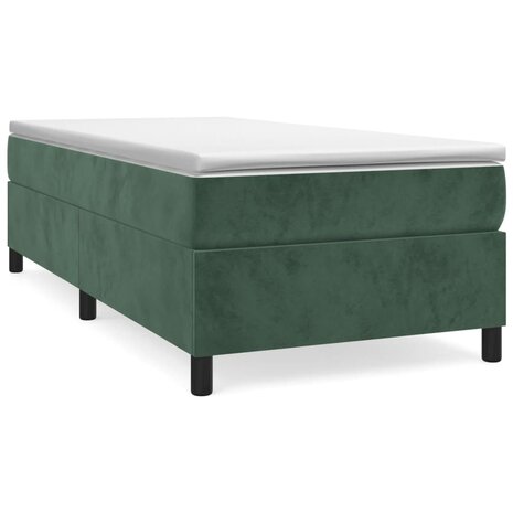 Boxspring met matras fluweel donkergroen 80x200 cm 2