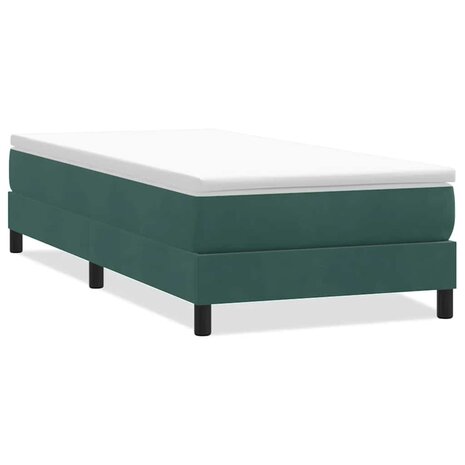 Boxspring zonder matras fluweel donkergroen 90x210 cm 2