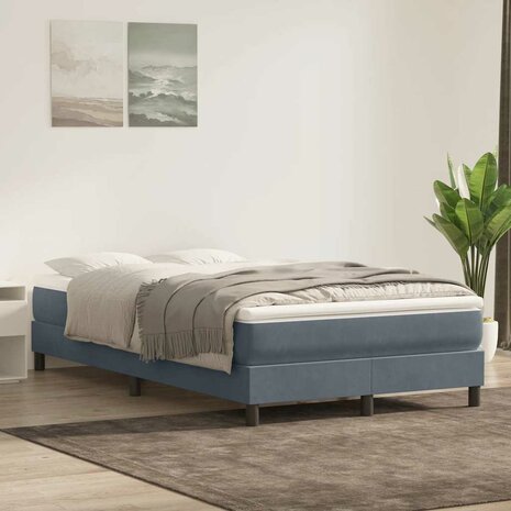 Boxspring zonder matras fluweel donkergrijs 120x210 cm 4