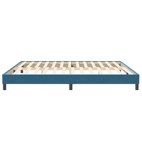 Boxspring zonder matras fluweel donkerblauw 200x210 cm 6