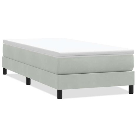 Boxspring zonder matras fluweel lichtgrijs 90x220 cm 2