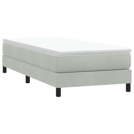 Boxspring zonder matras fluweel lichtgrijs 90x220 cm 3